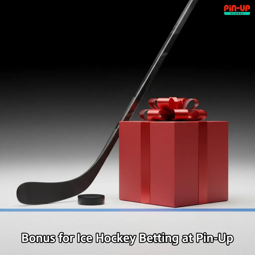 Pin-Up ice hockey betting bonus banner: matched first deposit bonus for new customers; terms apply.
