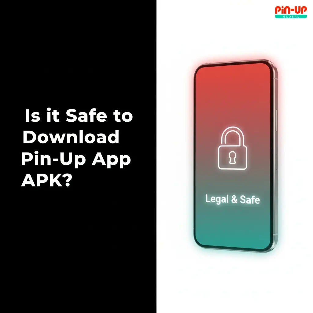 Phone with Pin-Up app and lock and shield icons, conveying a licensed, secure platform for betting and casino play.