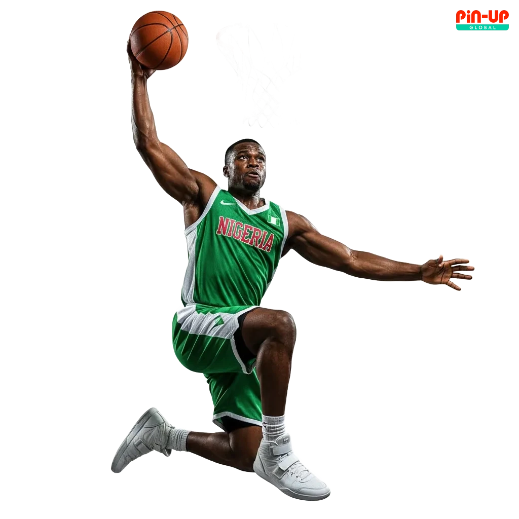 Pin-Up basketball betting interface in Nigeria showing live NBA odds, markets, cash out options on mobile and desktop