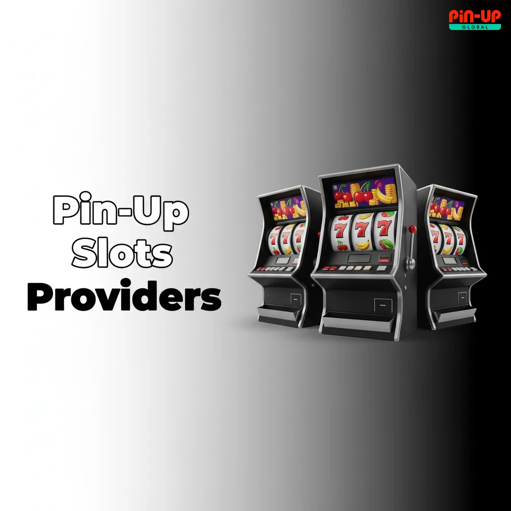 Pin-Up slots providers collage: logos of Pragmatic, Play'n GO, NetEnt, Microgaming; 85 providers, weekly releases.