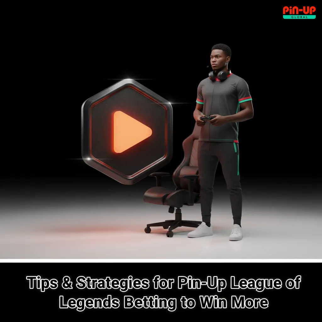 Infographic for Pin-Up LoL betting tips: bankroll, team form, roster changes, meta shifts, region pace, live odds, notes.